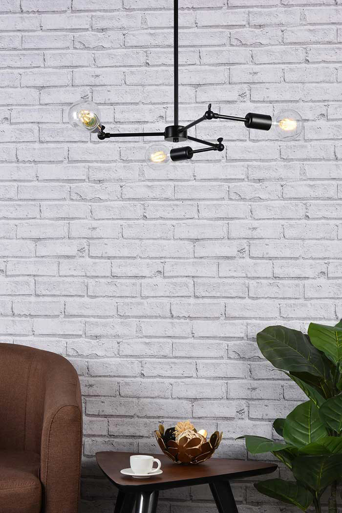 Elegant Furlong 3 Lights Pendant - Black (LD2340BK)