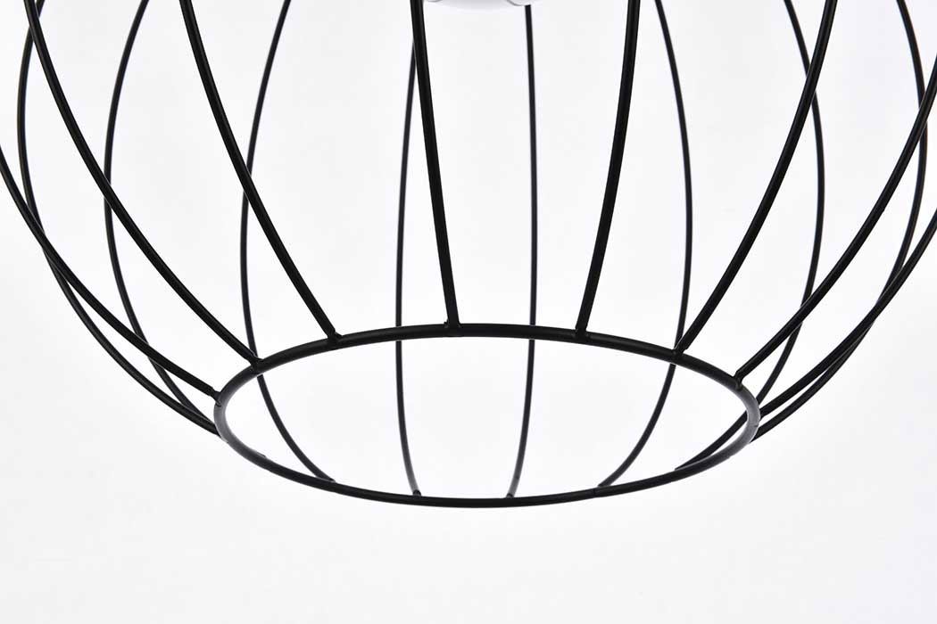 Elegant Wetzel 1 Light Pendant - Black (LD2345BK)