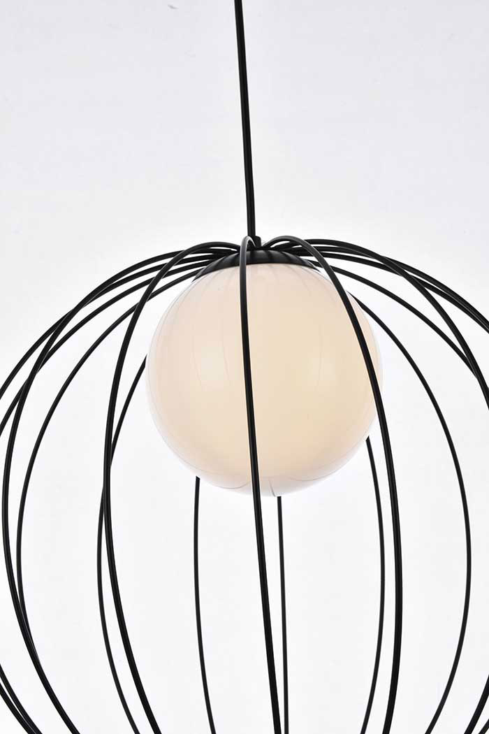 Elegant Wetzel 1 Light Pendant - Black (LD2345BK)