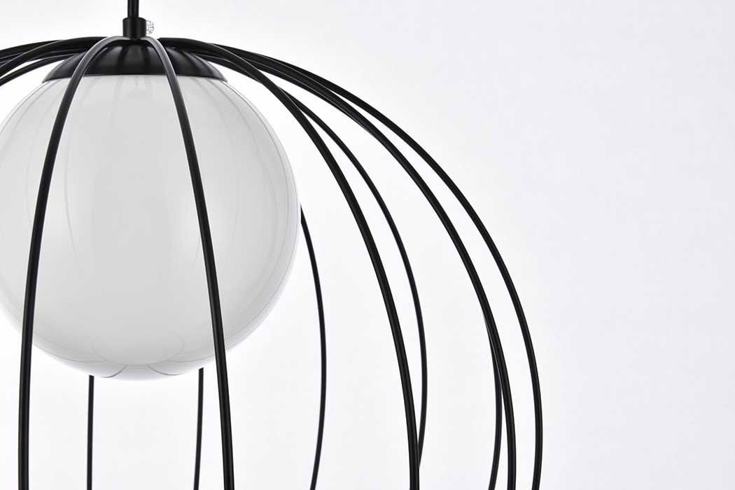 Elegant Wetzel 1 Light Pendant - Black (LD2345BK)