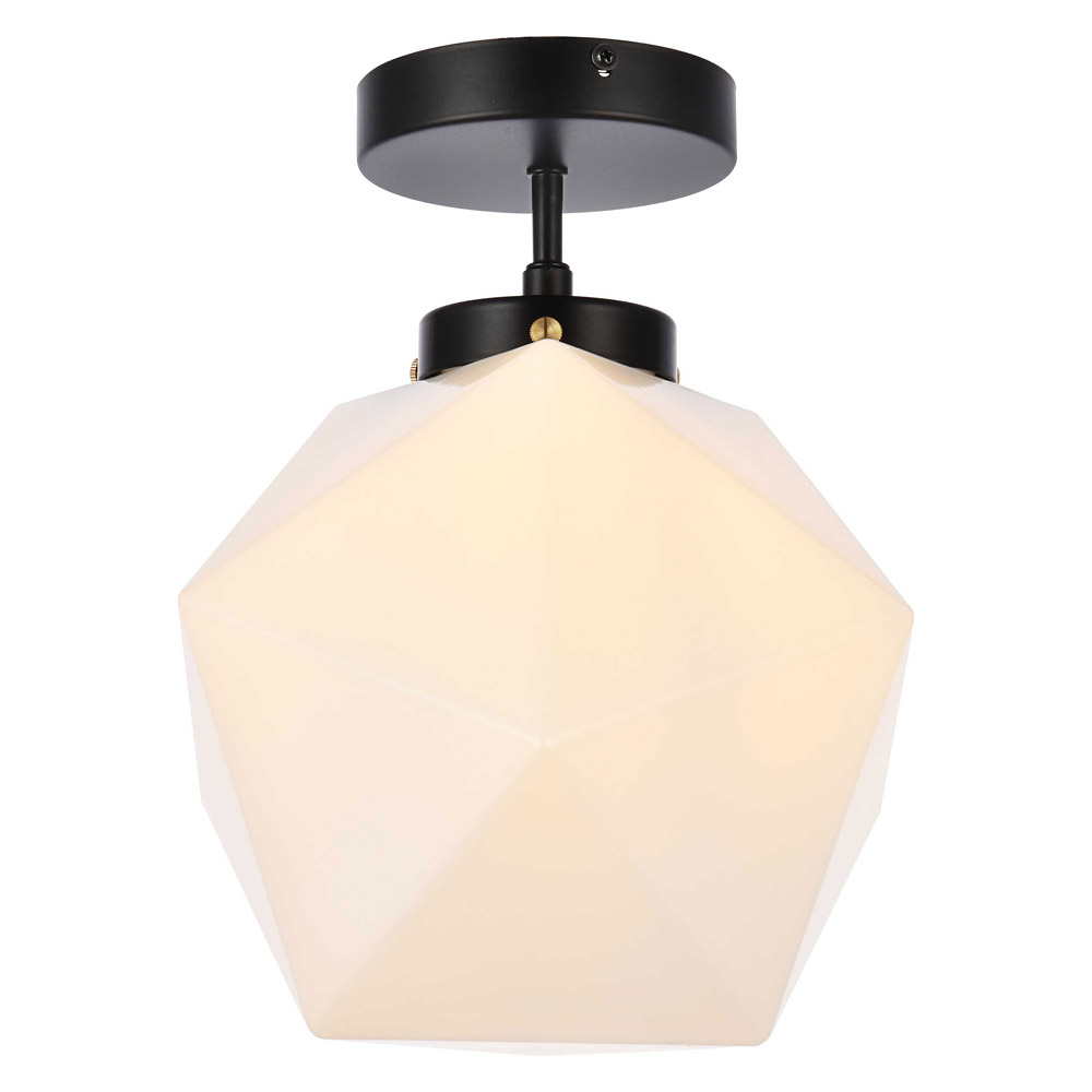 Elegant Lawrence 1 Light Flush Mount - Black (LD2347BK)