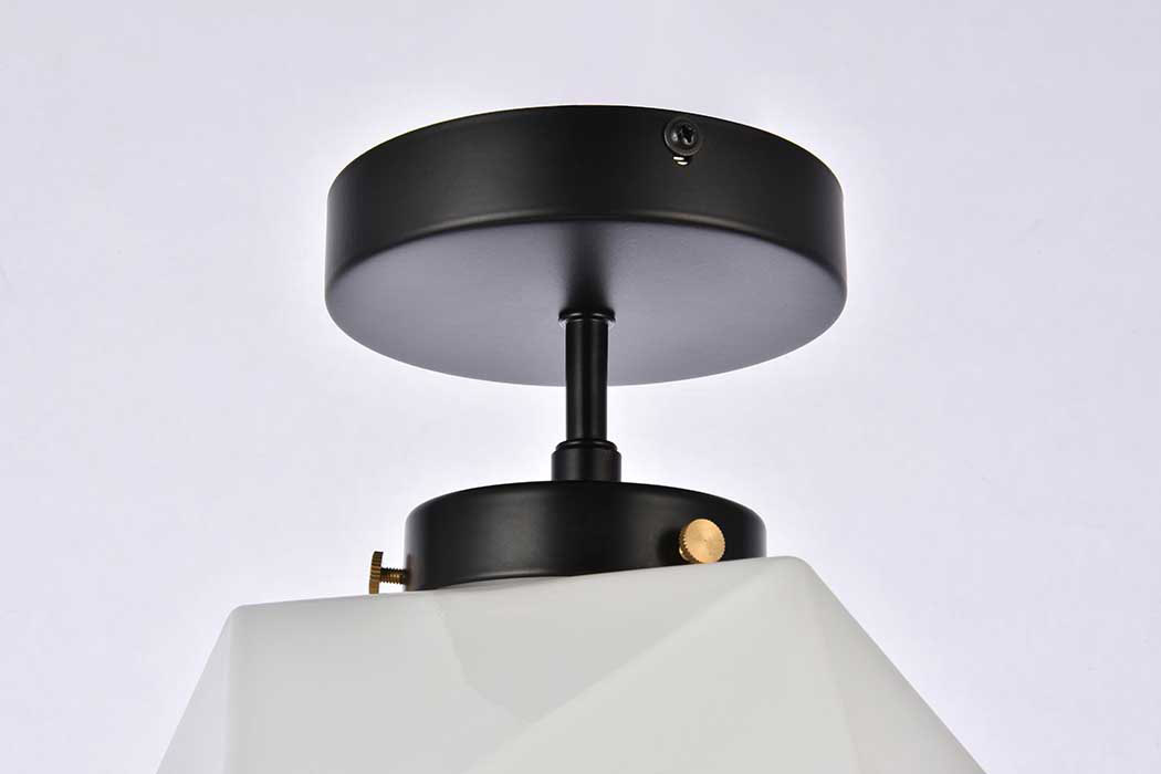 Elegant Lawrence 1 Light Flush Mount - Black (LD2347BK)