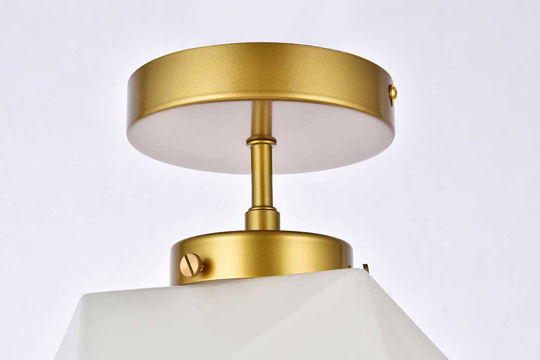 Elegant Lawrence 1 Light Flush Mount - Brass (LD2347BR)