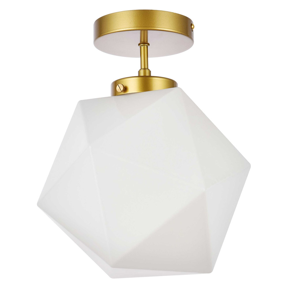 Elegant Lawrence 1 Light Flush Mount - Brass (LD2347BR)