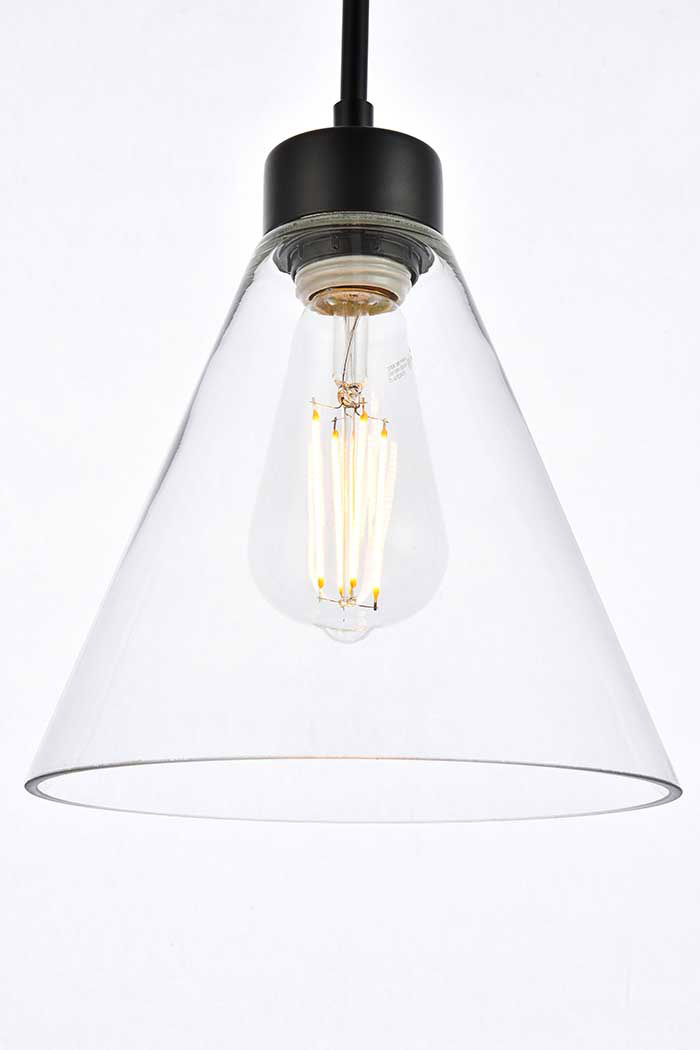 Elegant Mera 1 Light Pendant - Black (LD2501BK)