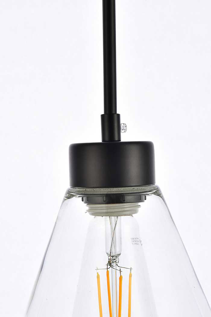 Elegant Mera 1 Light Pendant - Black (LD2501BK)