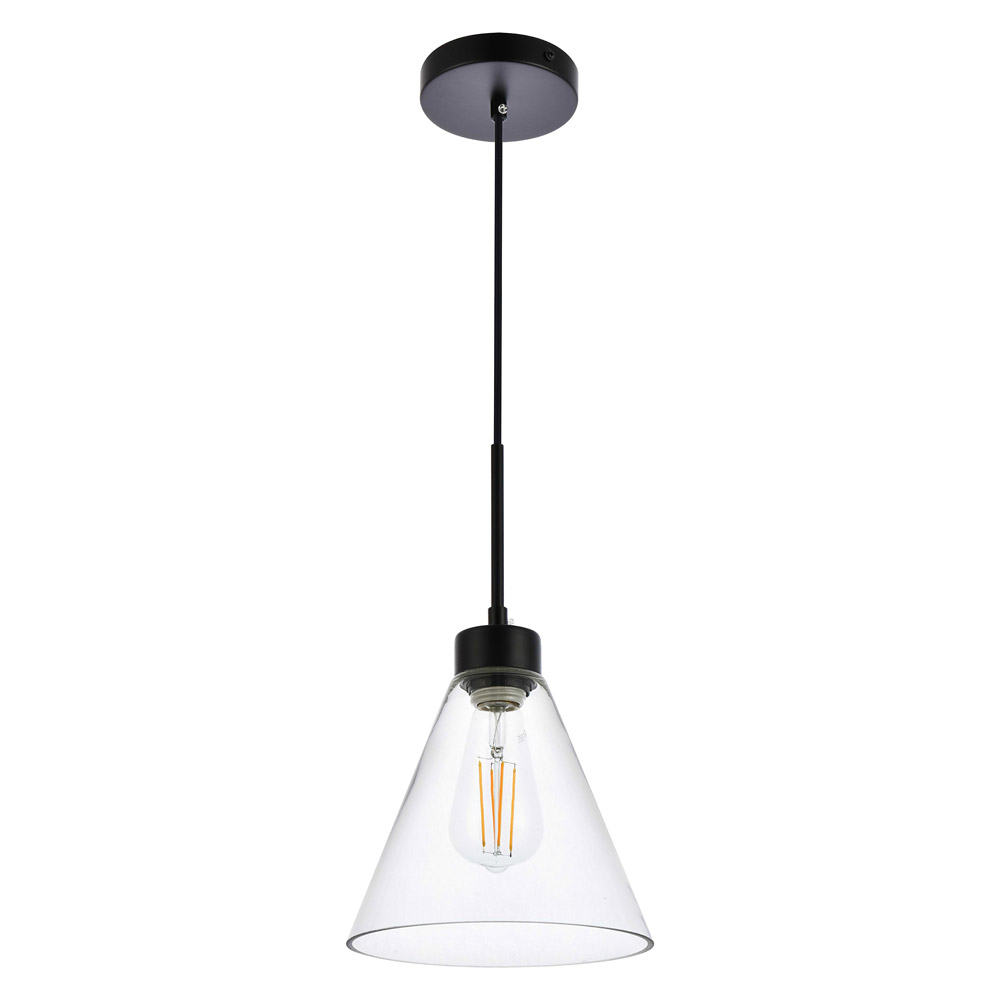 Elegant Mera 1 Light Pendant - Black (LD2501BK)