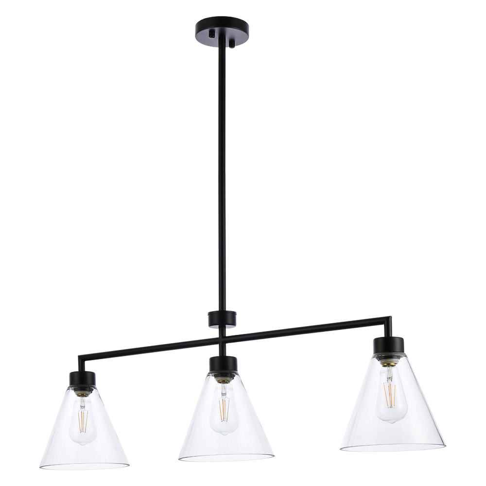 Elegant Mera 3 Lights Pendant - Black (LD2502BK)