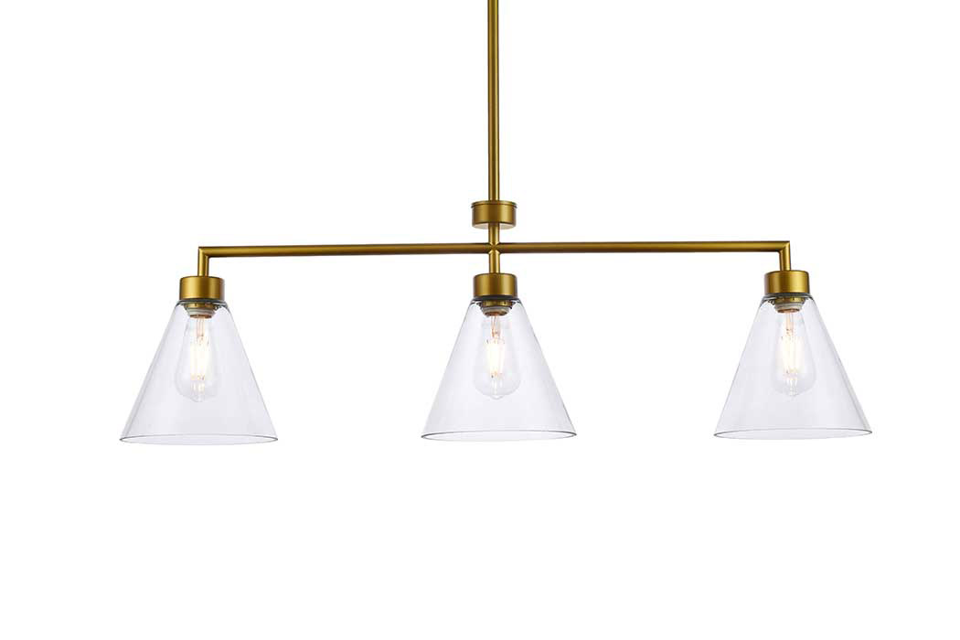 Elegant Mera 3 Lights Pendant - Burnished Nickel (LD2502BR)