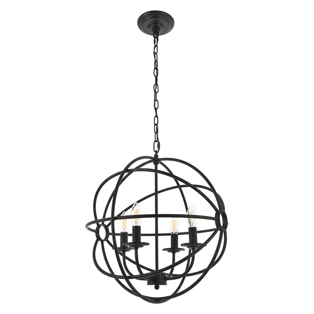 Elegant Octavia 3-Light Pendant - Dark Brown, L 18" (LD4006D18DB)