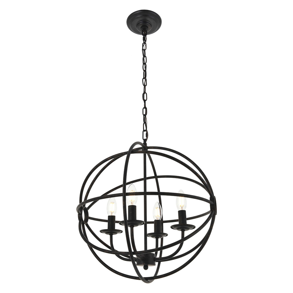 Elegant Octavia 3-Light Pendant - Dark Brown, L 18" (LD4006D18DB)