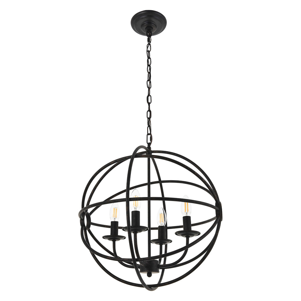 Elegant Octavia 3-Light Pendant - Dark Brown, L 18" (LD4006D18DB)