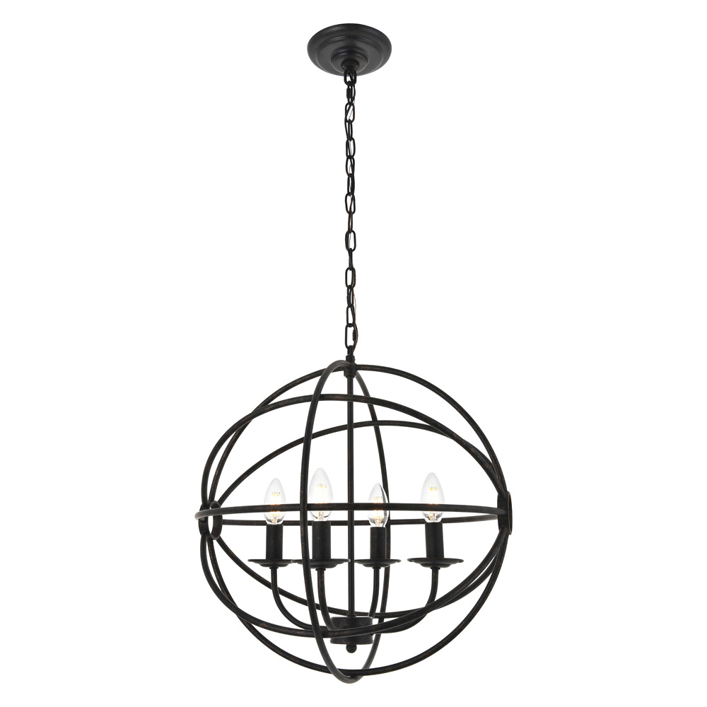 Elegant Octavia 3-Light Pendant - Dark Brown, L 18" (LD4006D18DB)