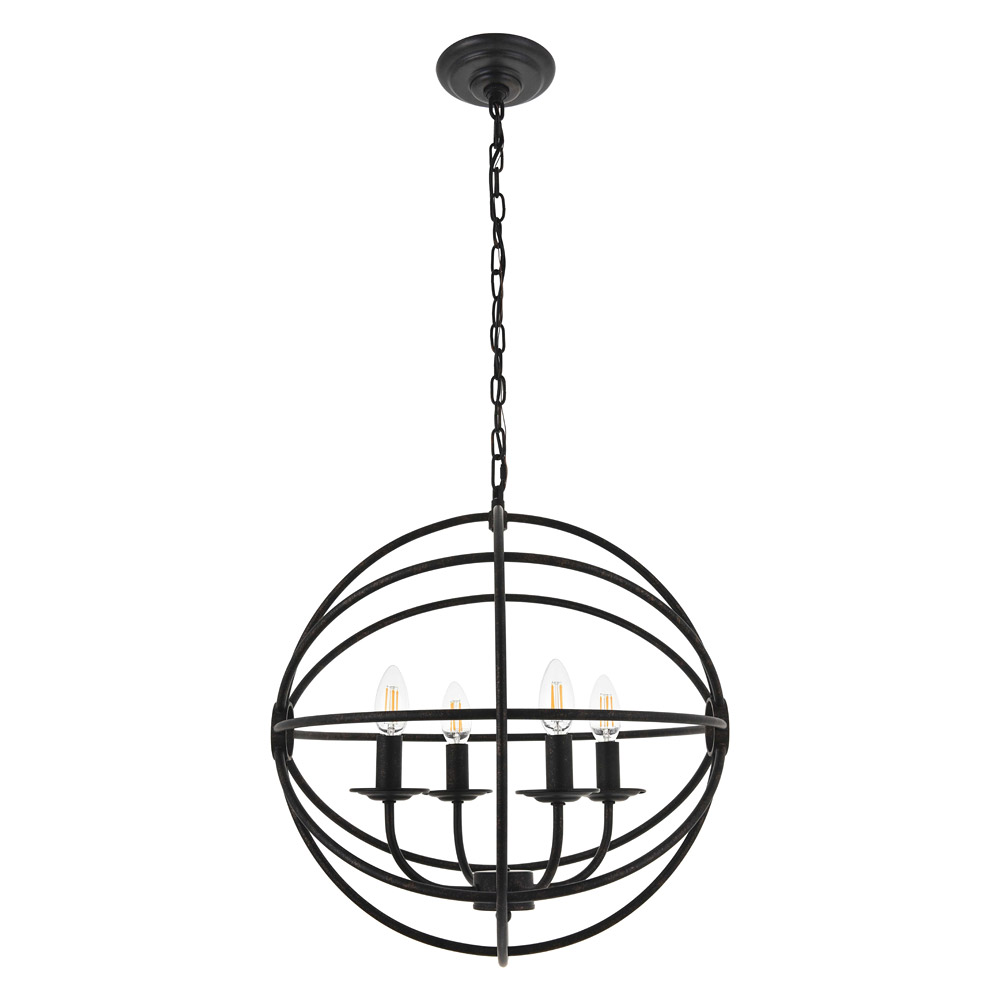 Elegant Octavia 3-Light Pendant - Dark Brown, L 18" (LD4006D18DB)