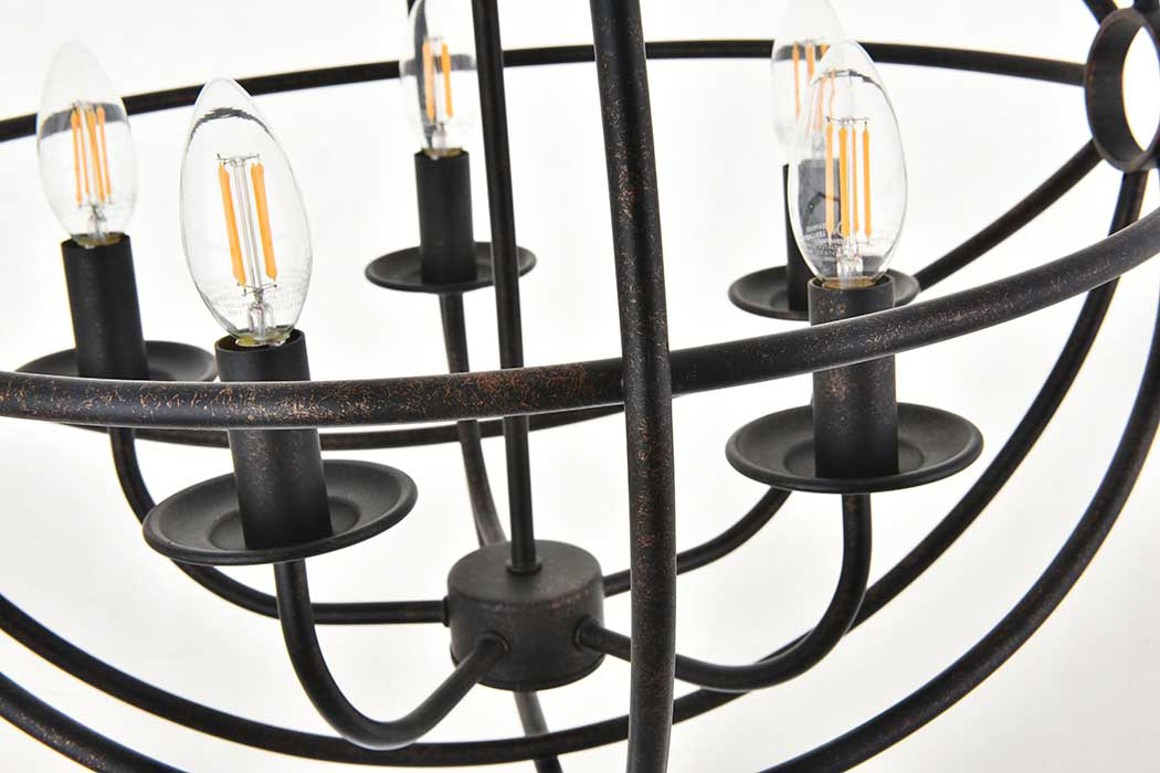 Elegant Octavia 3-Light Pendant - Dark Brown, L 20" (LD4006D20DB)