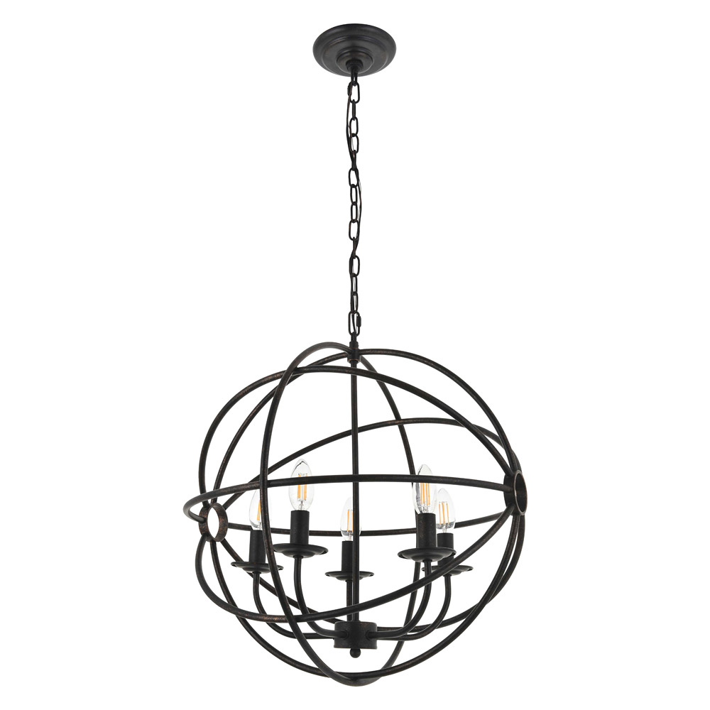 Elegant Octavia 3-Light Pendant - Dark Brown, L 20" (LD4006D20DB)