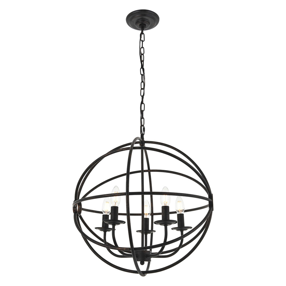 Elegant Octavia 3-Light Pendant - Dark Brown, L 20" (LD4006D20DB)