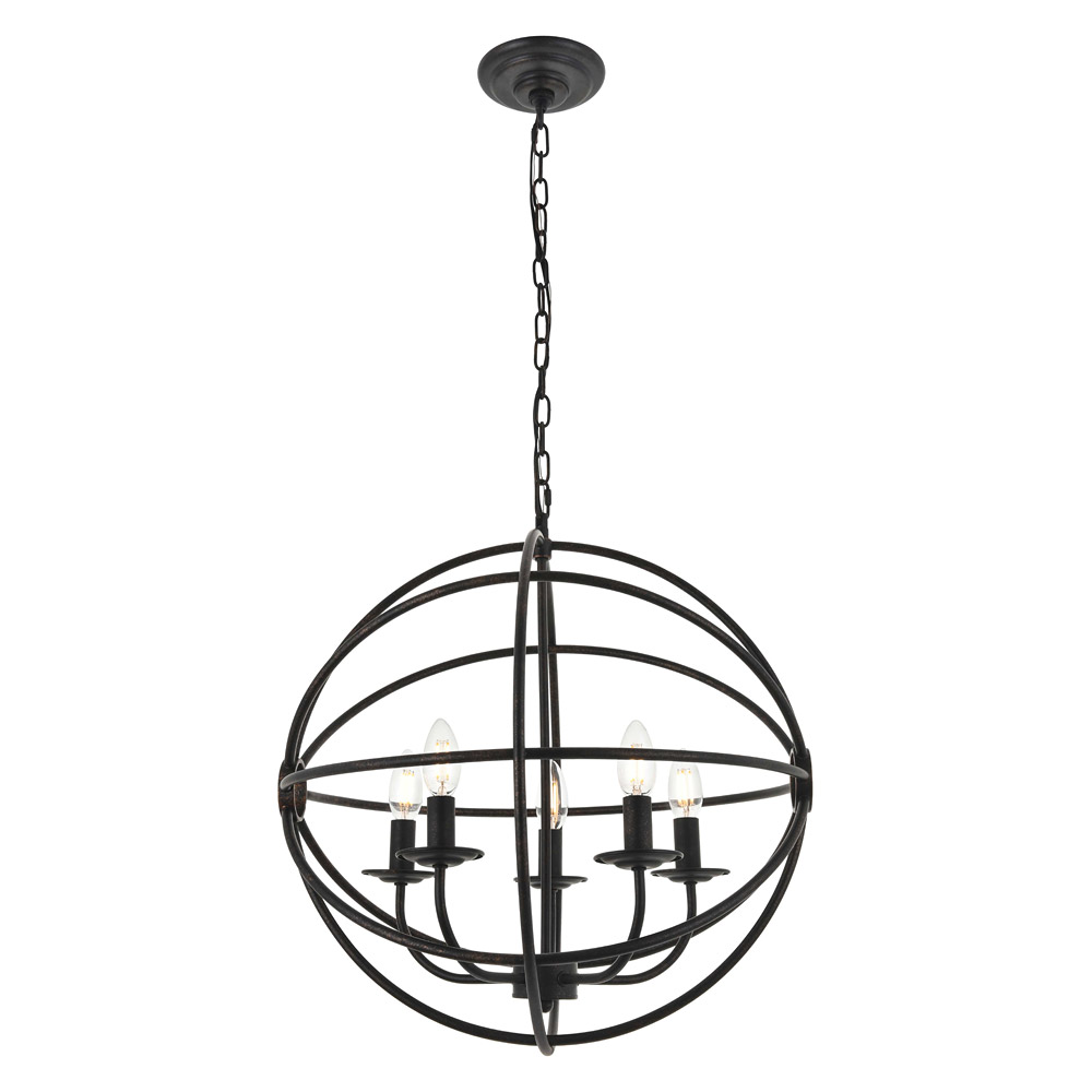 Elegant Octavia 3-Light Pendant - Dark Brown, L 20" (LD4006D20DB)