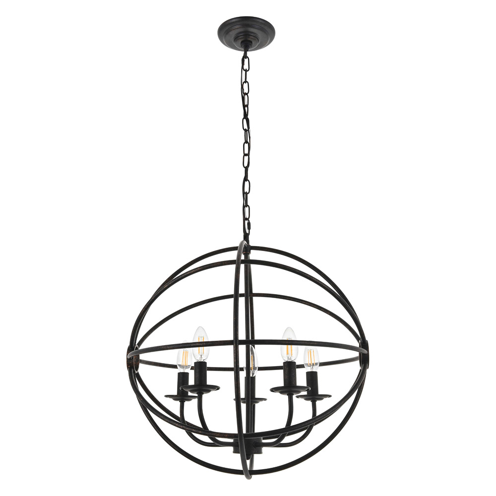 Elegant Octavia 3-Light Pendant - Dark Brown, L 20" (LD4006D20DB)