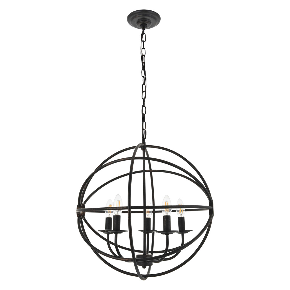 Elegant Octavia 3-Light Pendant - Dark Brown, L 20" (LD4006D20DB)