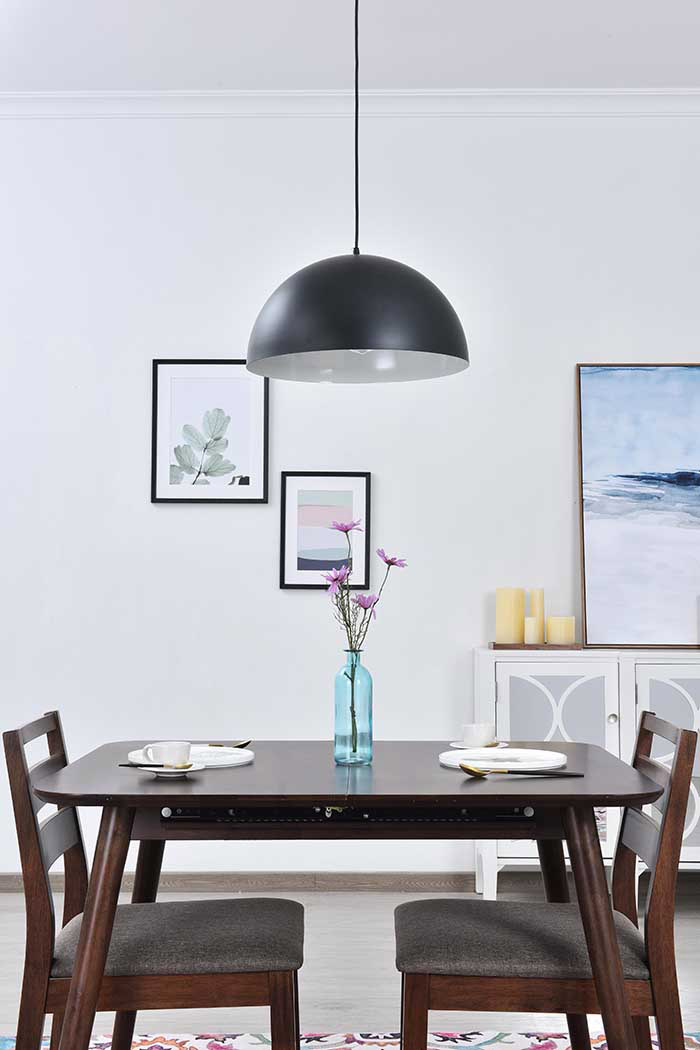 Elegant Forte 1 Light Pendant - Black, L 15.7" (LD4025D16BK)