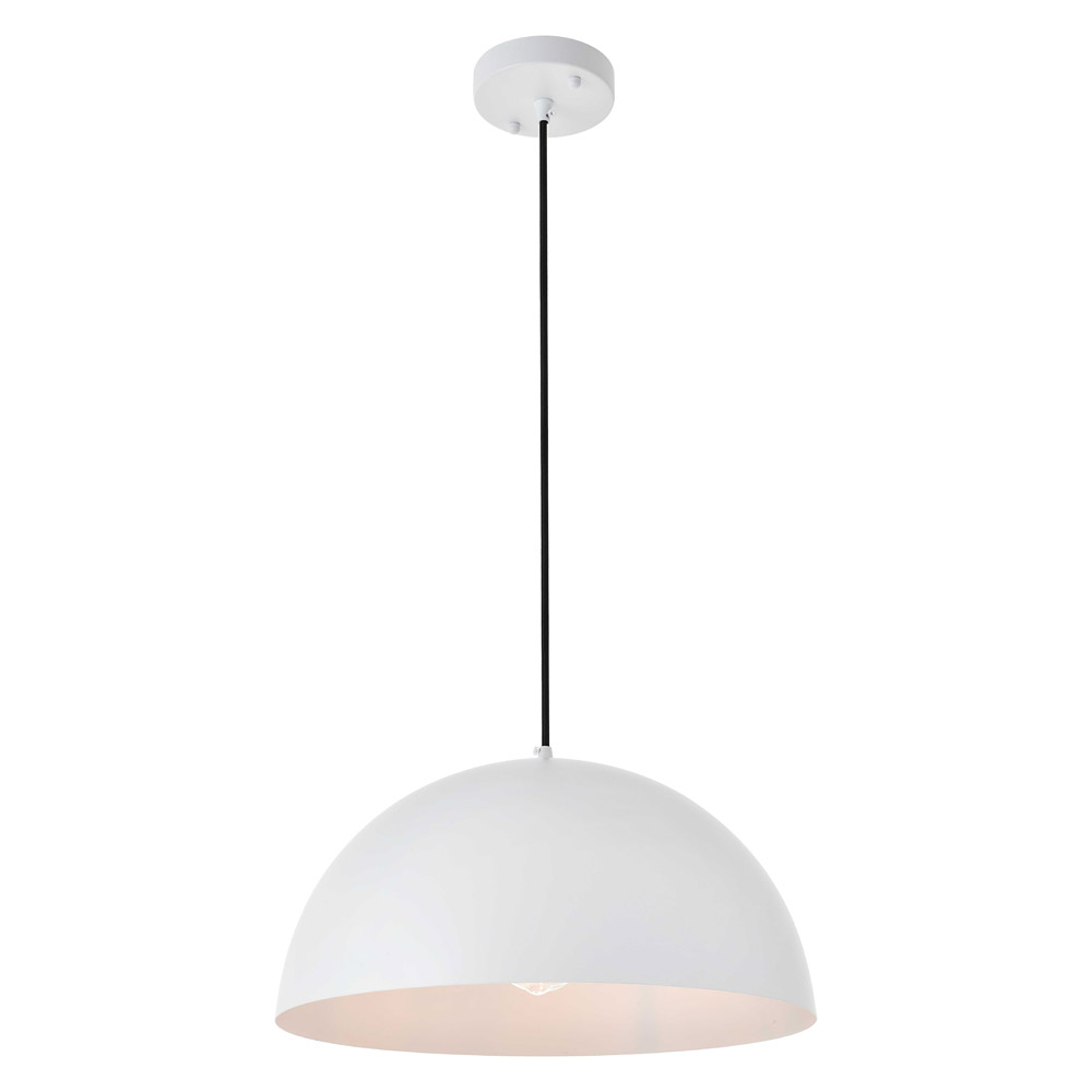 Elegant Forte 1 Light Pendant - White, L 15.7" (LD4025D16WH)