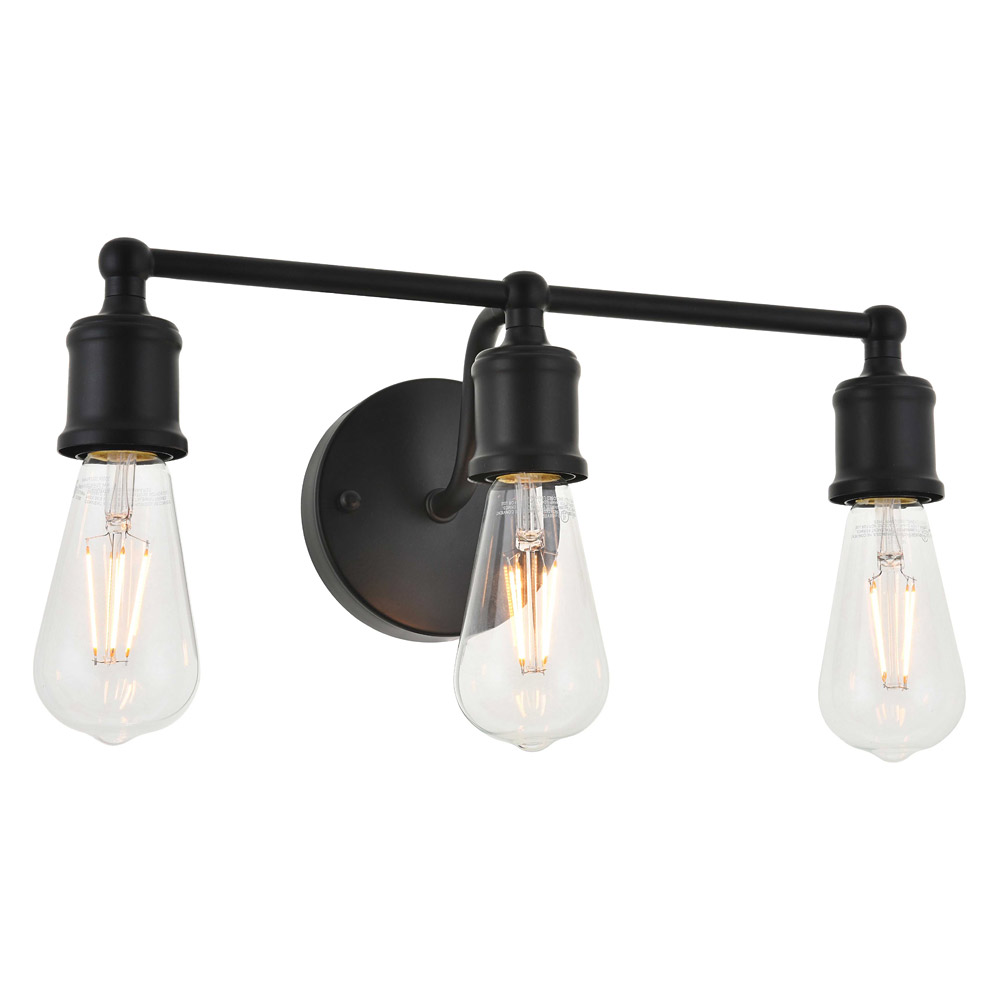 Elegant Serif 5 Lights Wall Sconce - Black, L 15.4" (LD4028W16BK)