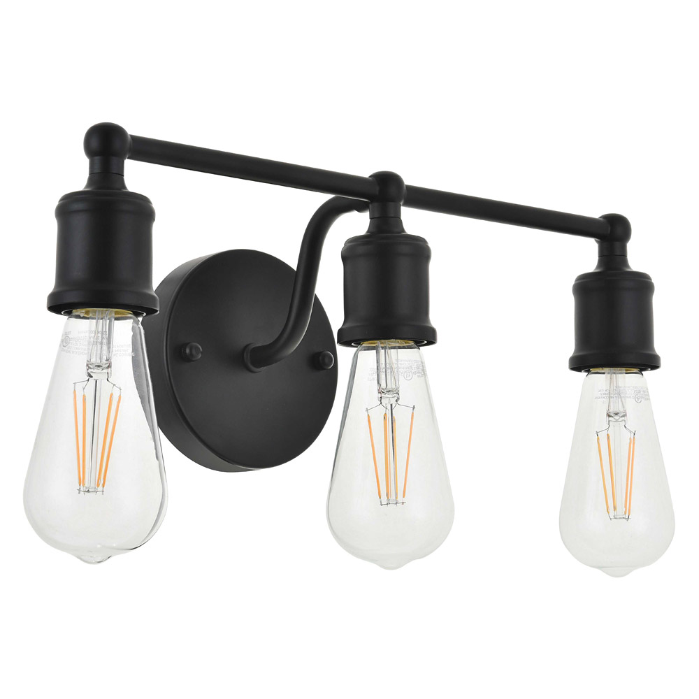 Elegant Serif 5 Lights Wall Sconce - Black, L 15.4" (LD4028W16BK)