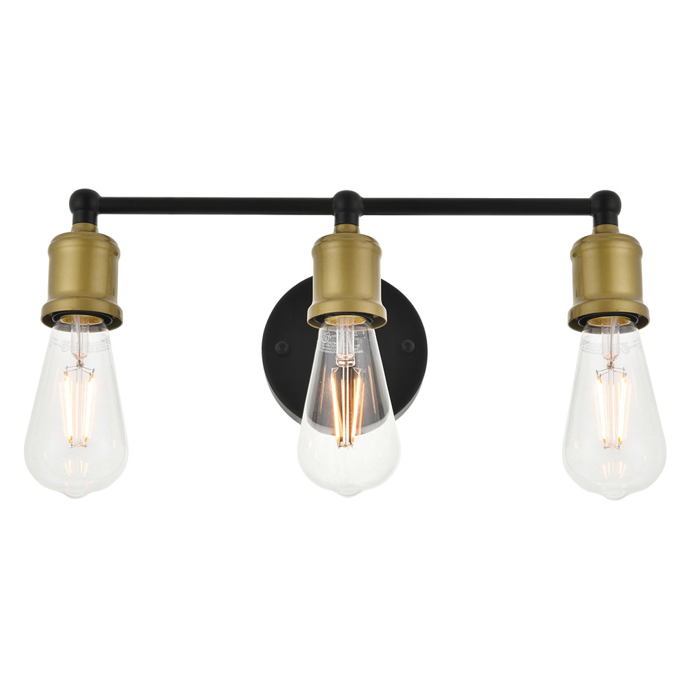 Elegant Serif 5 Lights Wall Sconce - Brass/Black, L 15.4" (LD4028W16BRB)