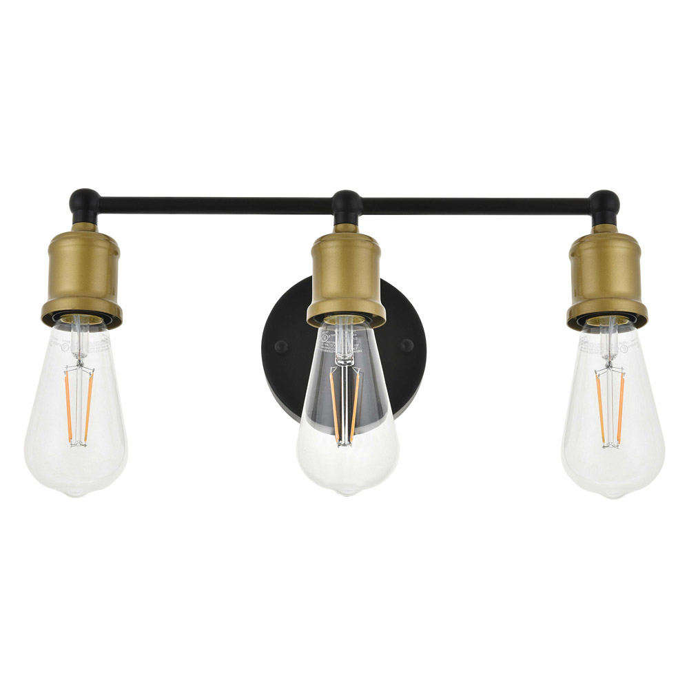 Elegant Serif 5 Lights Wall Sconce - Brass/Black, L 15.4" (LD4028W16BRB)