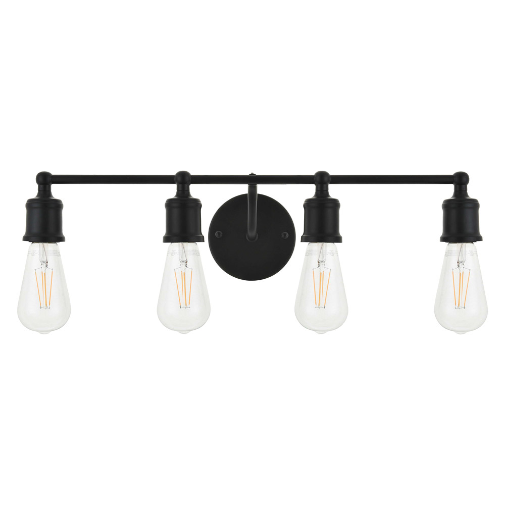 Elegant Serif 5 Lights Wall Sconce - Black, L 22.1" (LD4028W22BK)