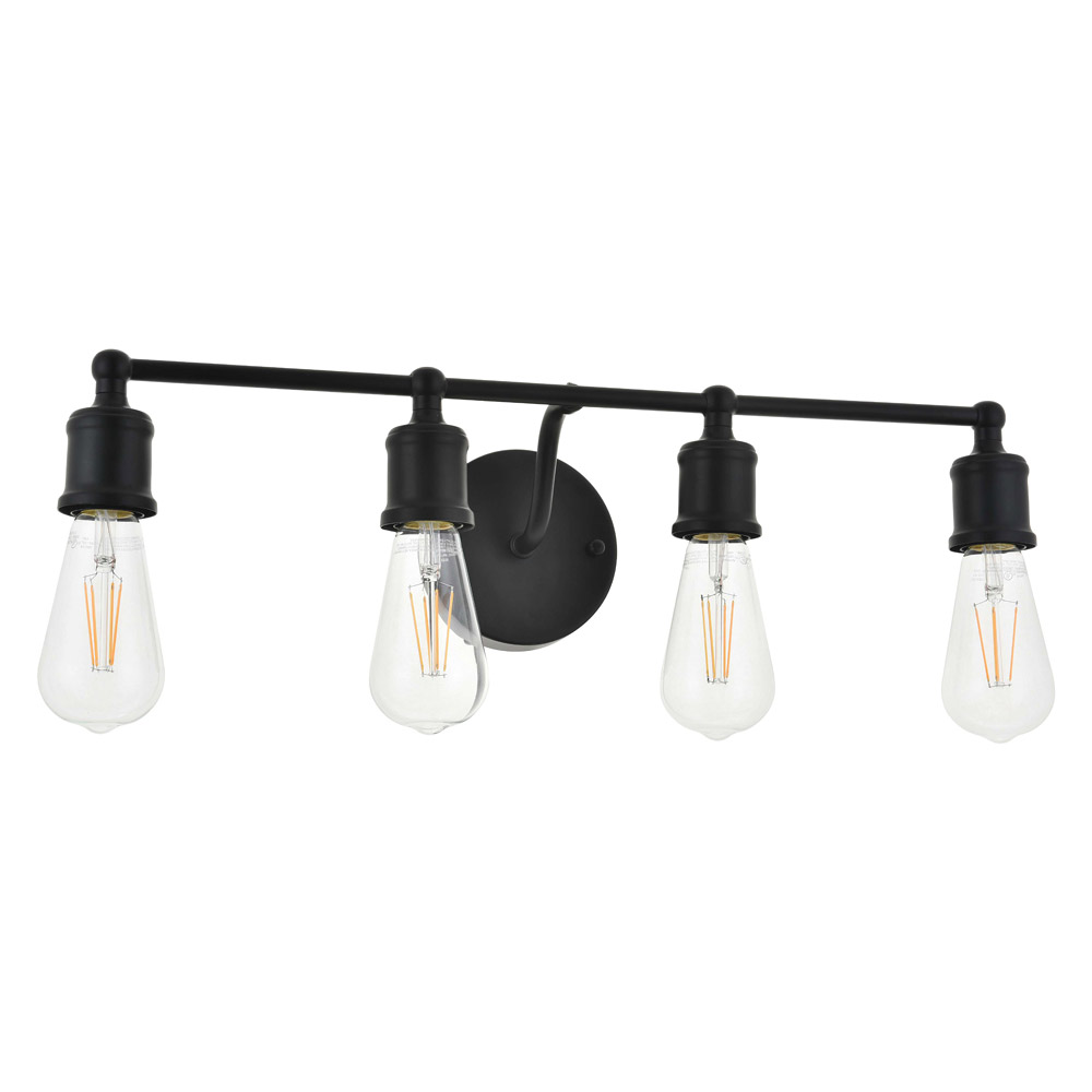 Elegant Serif 5 Lights Wall Sconce - Black, L 22.1" (LD4028W22BK)