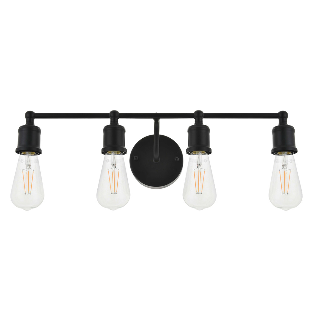 Elegant Serif 5 Lights Wall Sconce - Black, L 22.1" (LD4028W22BK)