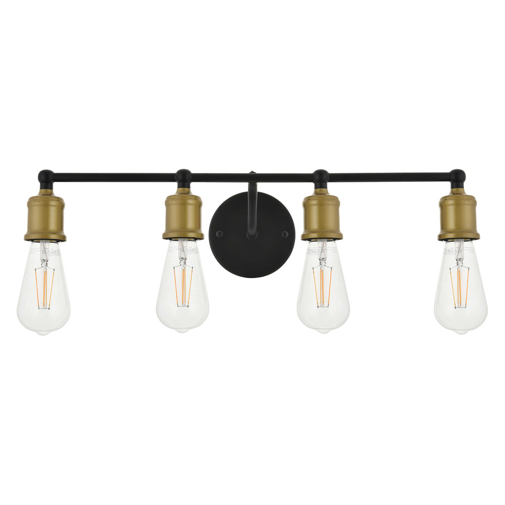 Elegant Serif 5 Lights Wall Sconce - Brass/Black, L 22.1" (LD4028W22BRB)