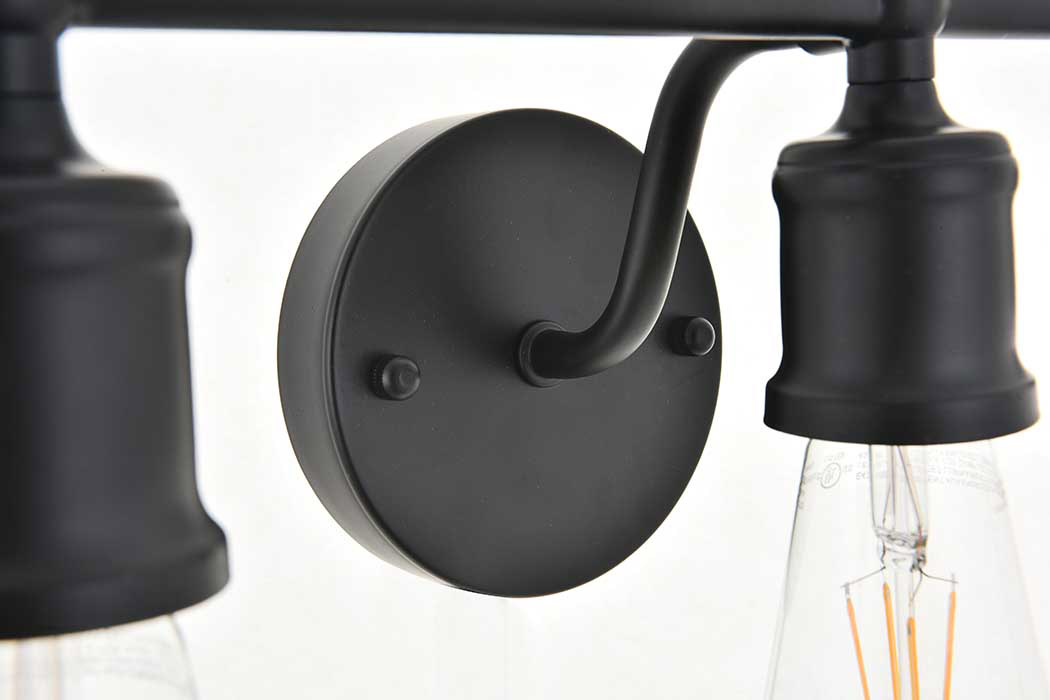 Elegant Serif 5 Lights Wall Sconce - Black, L 28.8" (LD4028W29BK)