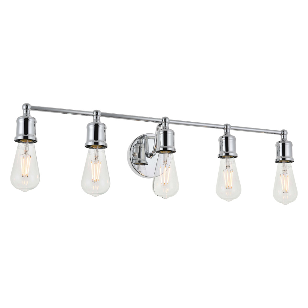 Elegant Serif 5 Lights Wall Sconce - Chrome, L 28.8" (LD4028W29C)