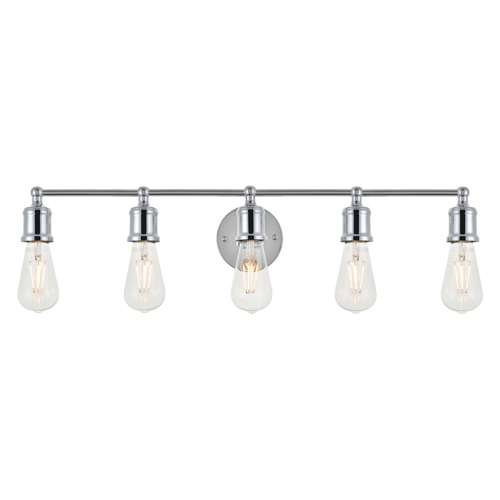 Elegant Serif 5 Lights Wall Sconce - Chrome, L 28.8" (LD4028W29C)