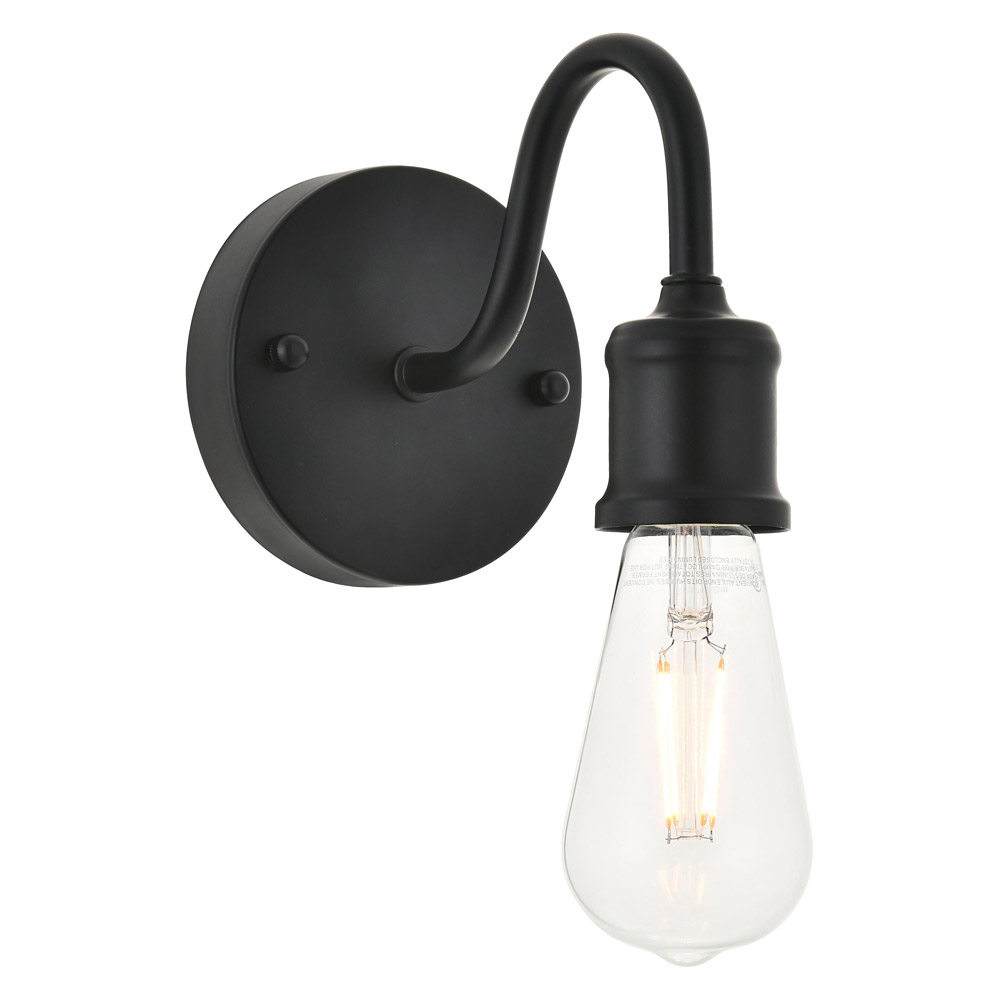 Elegant Serif 5 Lights Wall Sconce - Black, L 4.7" (LD4028W5BK)