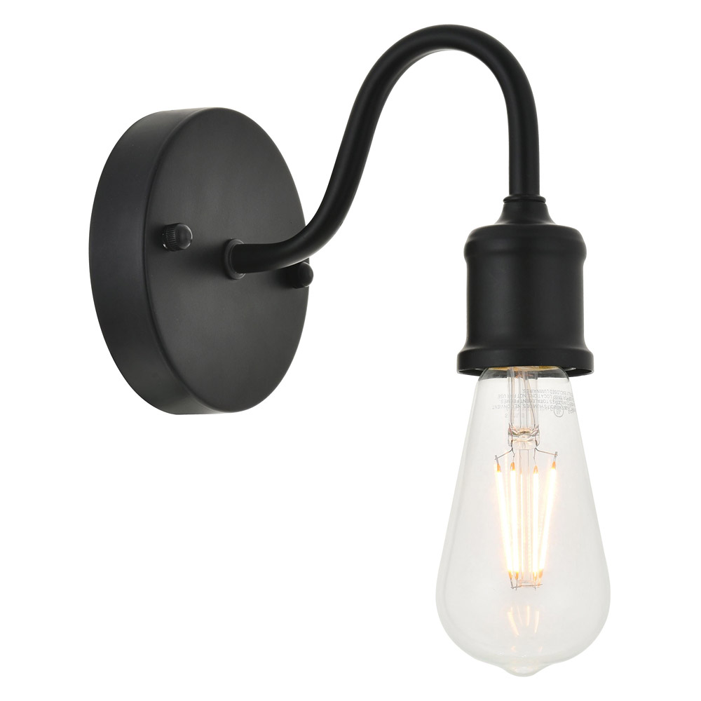 Elegant Serif 5 Lights Wall Sconce - Black, L 4.7" (LD4028W5BK)