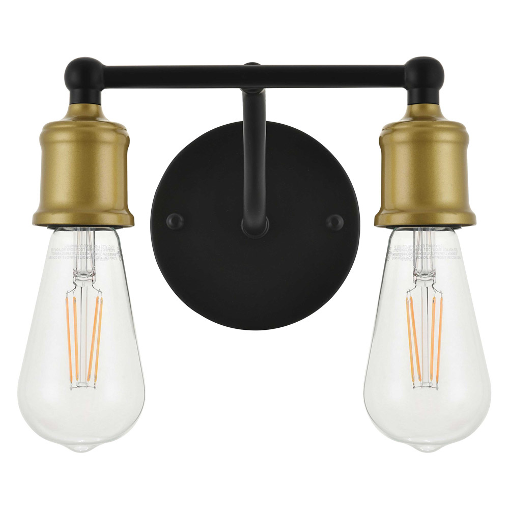 Elegant Serif 5 Lights Wall Sconce - Brass/Black, L 8.7" (LD4028W9BRB)