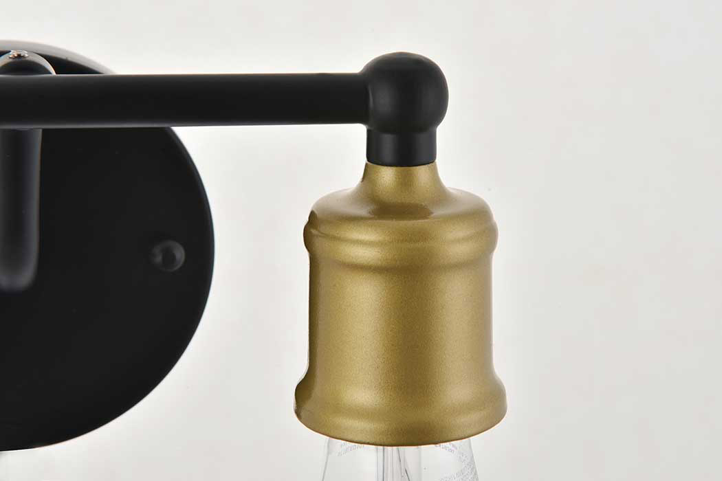 Elegant Serif 5 Lights Wall Sconce - Brass/Black, L 8.7" (LD4028W9BRB)