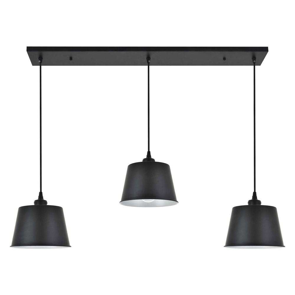 Elegant Nota 3 Light Pendant - Black (LD4057D40BK)