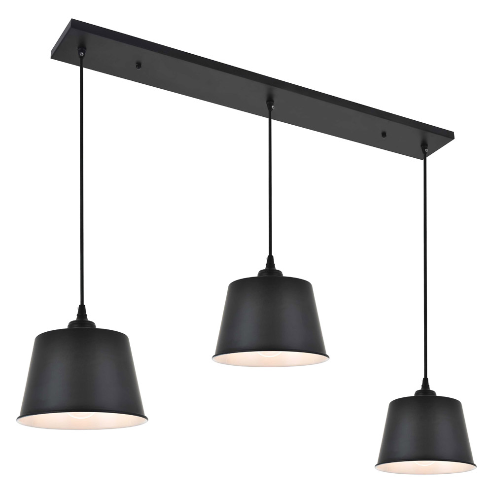 Elegant Nota 3 Light Pendant - Black (LD4057D40BK)