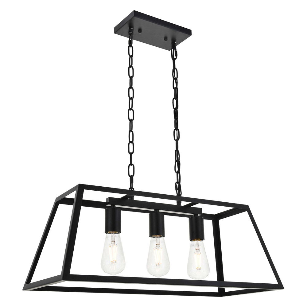 Elegant Resolute 5 Light Pendant - Black, L 25" (LD4061D25BK)