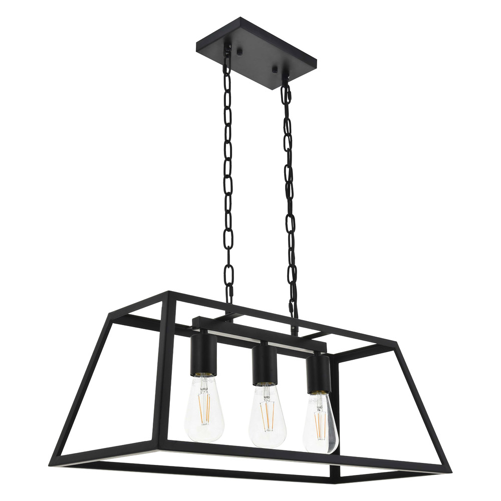 Elegant Resolute 5 Light Pendant - Black, L 25" (LD4061D25BK)