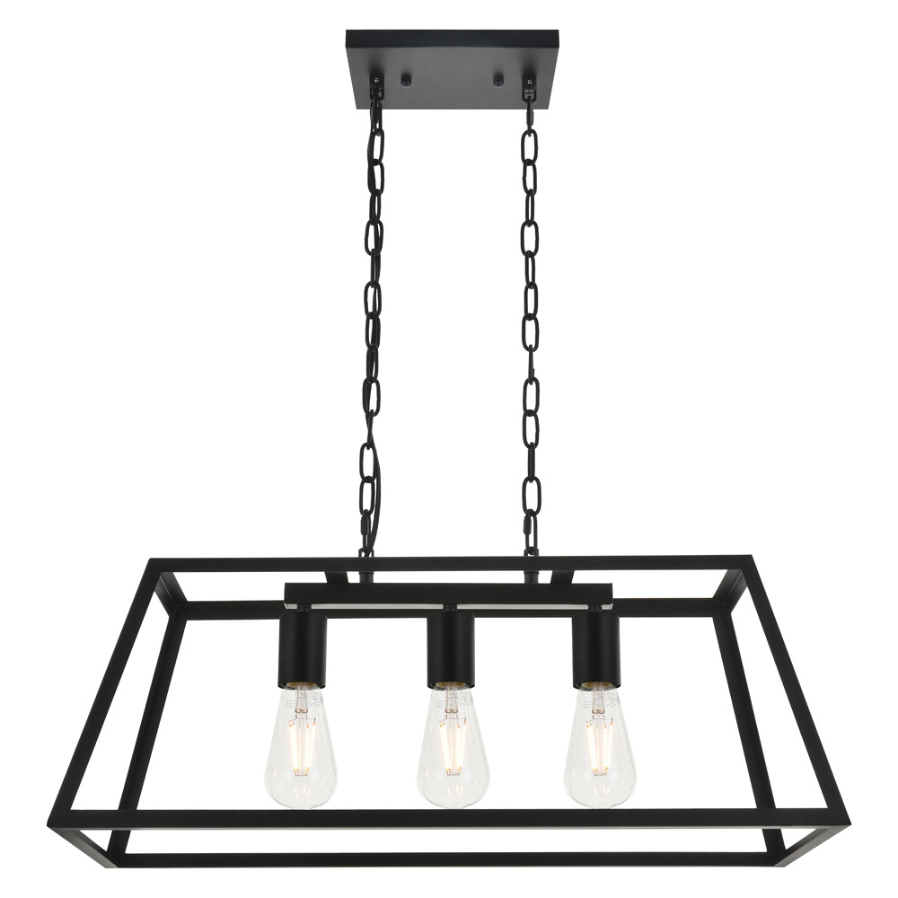 Elegant Resolute 5 Light Pendant - Black, L 25" (LD4061D25BK)