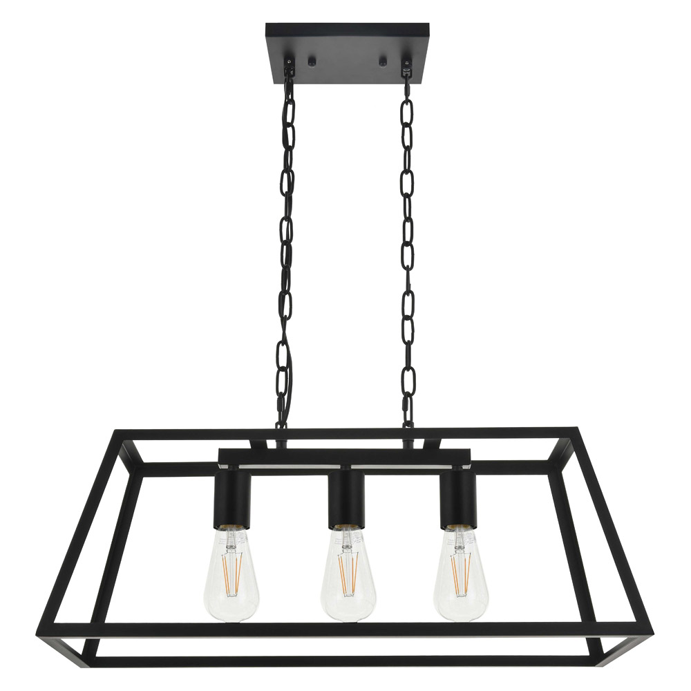 Elegant Resolute 5 Light Pendant - Black, L 25" (LD4061D25BK)