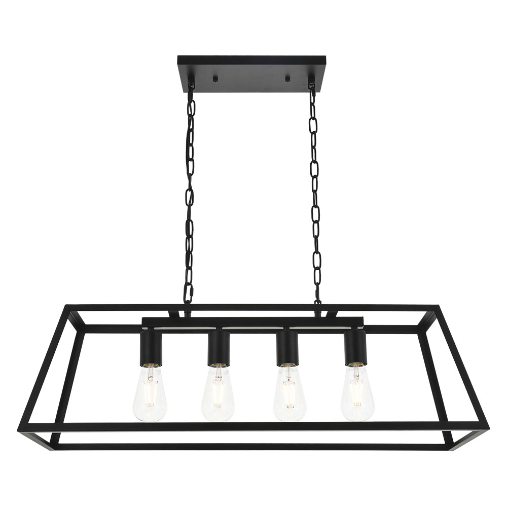 Elegant Resolute 5 Light Pendant - Black, L 32" (LD4061D32BK)