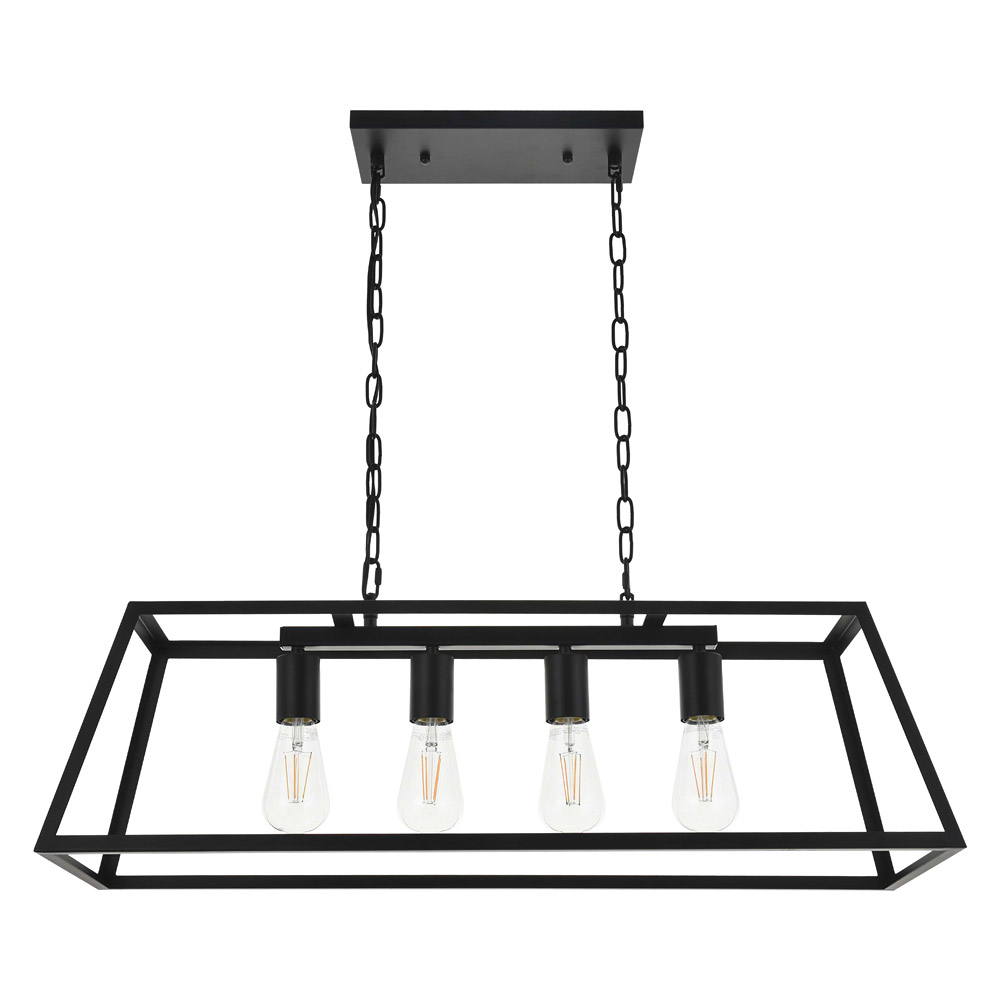 Elegant Resolute 5 Light Pendant - Black, L 32" (LD4061D32BK)