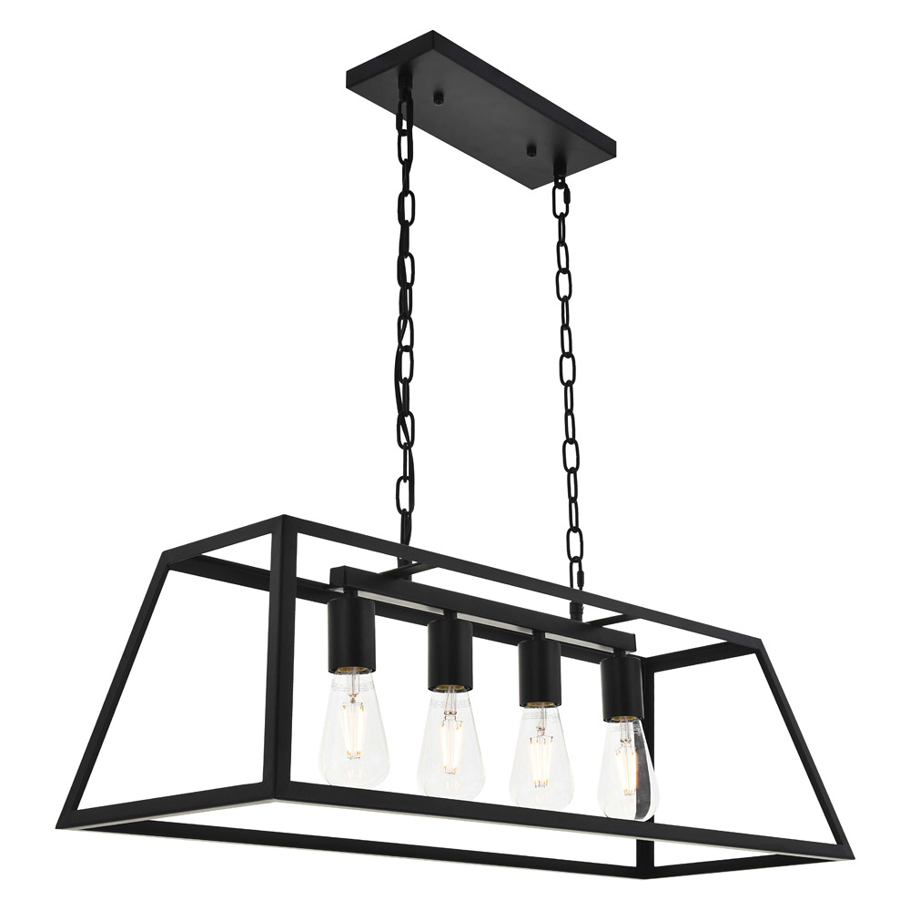 Elegant Resolute 5 Light Pendant - Black, L 32" (LD4061D32BK)